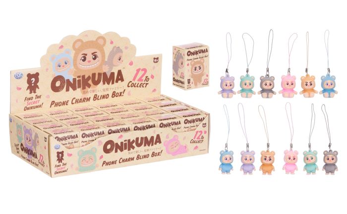 ONIKUMA Ciondolo per Telefono 3D cm Floccato 5cm 12ass (In blind box 5x7cm) – In espo da 24pz…x24…x288